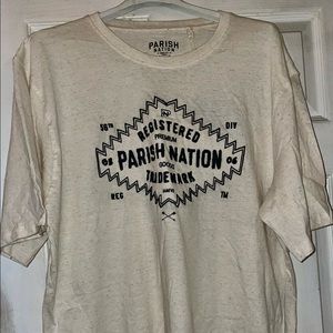 Nen’s Parish Nation Crew Neck  Embroidered T-Shirt . Oatmeal.. Size  2XL.. New